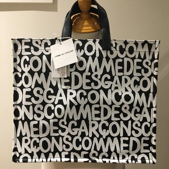 Comme des Garcons Handbags - Comme des garcons logo print tote bag